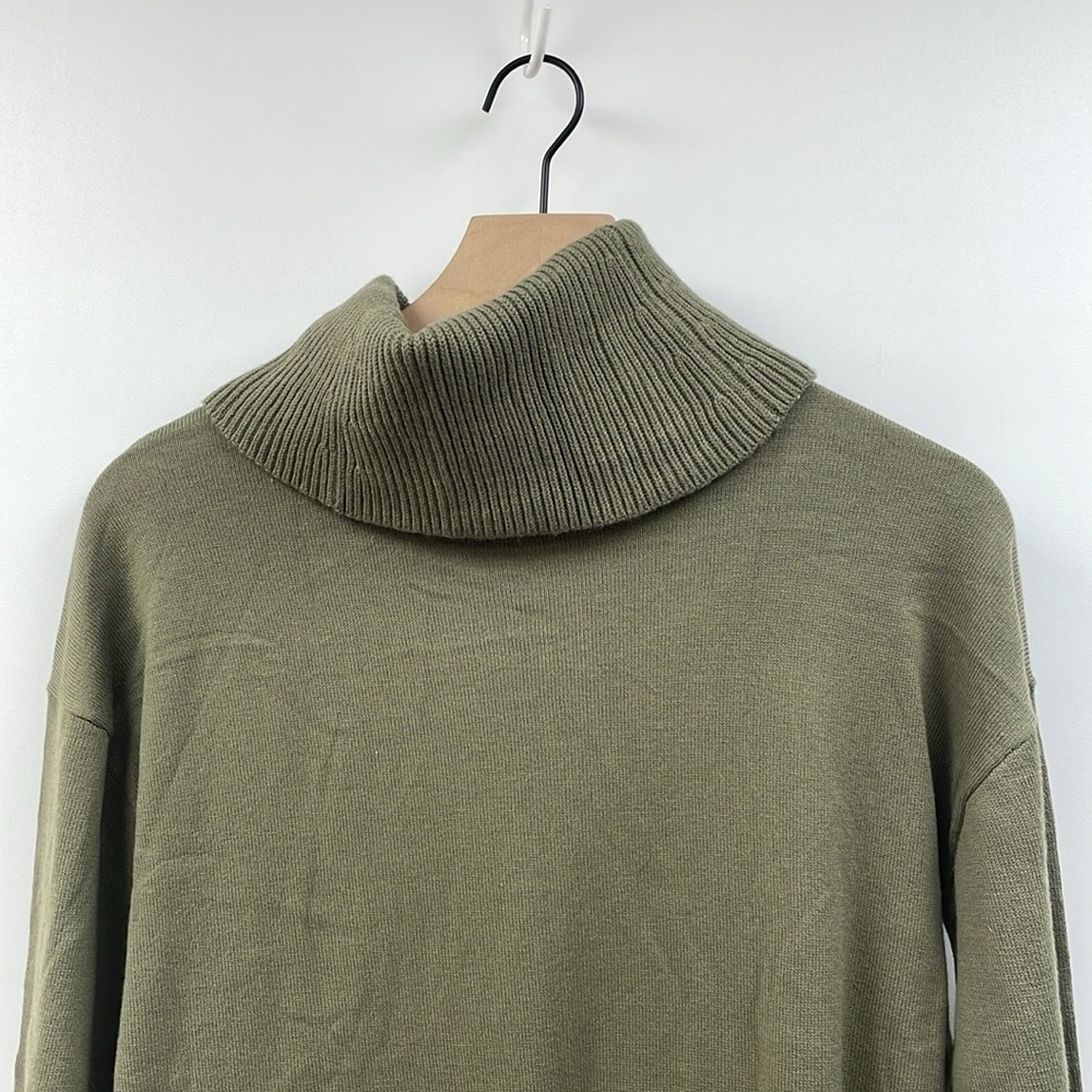 Ann Taylor LOFT Cowl Neck Tunic Relaxed Pullover Knit Sweater Green Medium - Picture 7 of 10